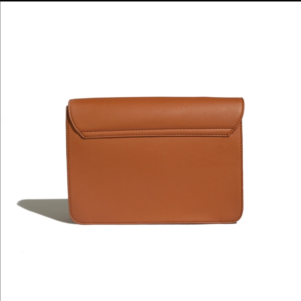 Cognac Vegan Leather Crossbody - Picture 2 of 8